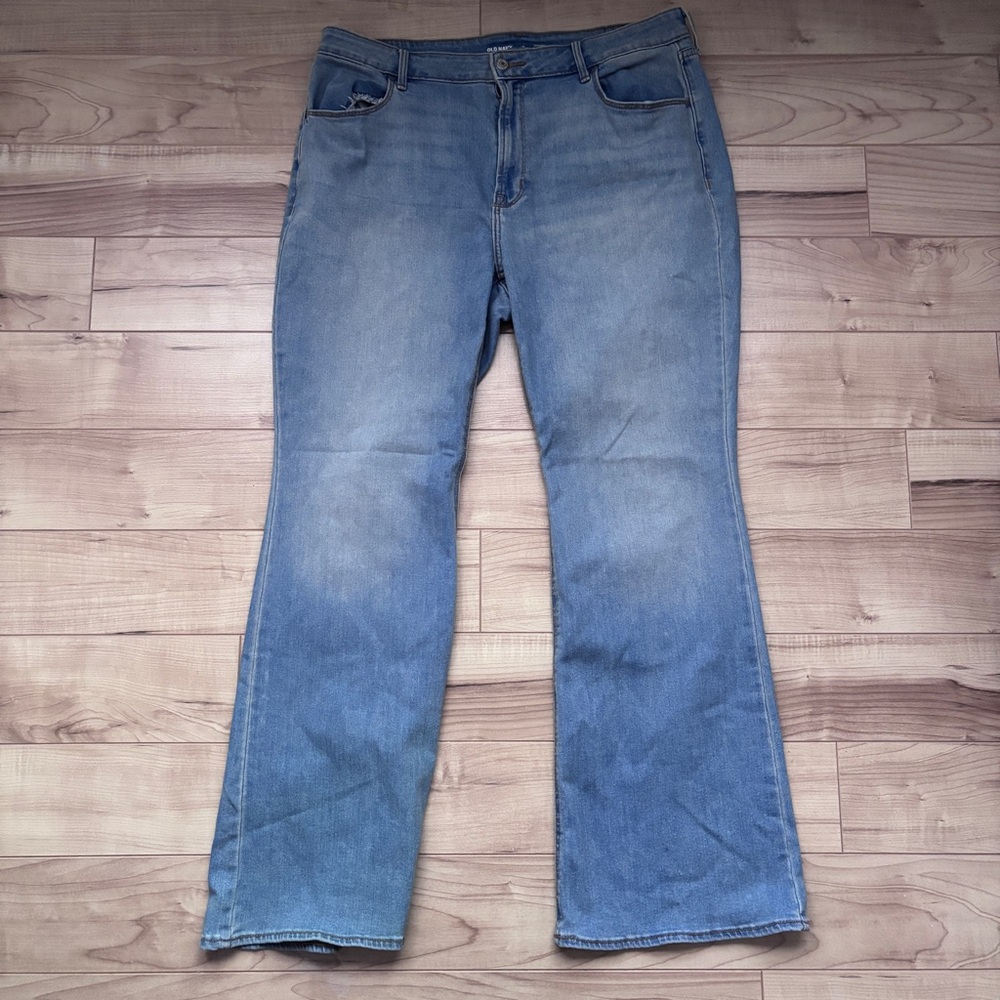 Old Navy 16 High-Rise Flare Jeans Light Blue